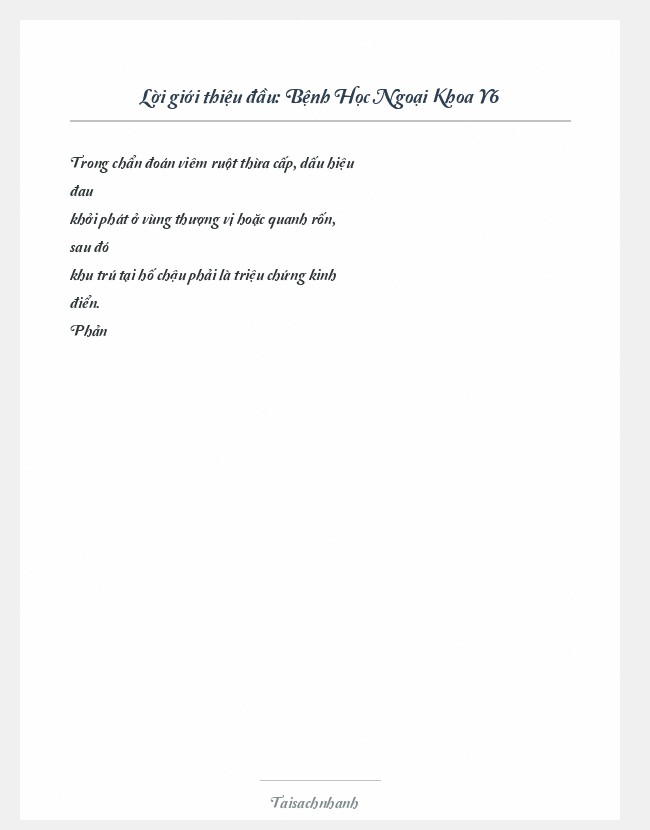 Trích đoạn Bệnh Học Ngoại Khoa Y6