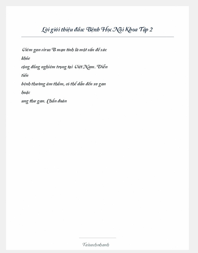 Trích đoạn Bệnh Học Nội Khoa Tập 2