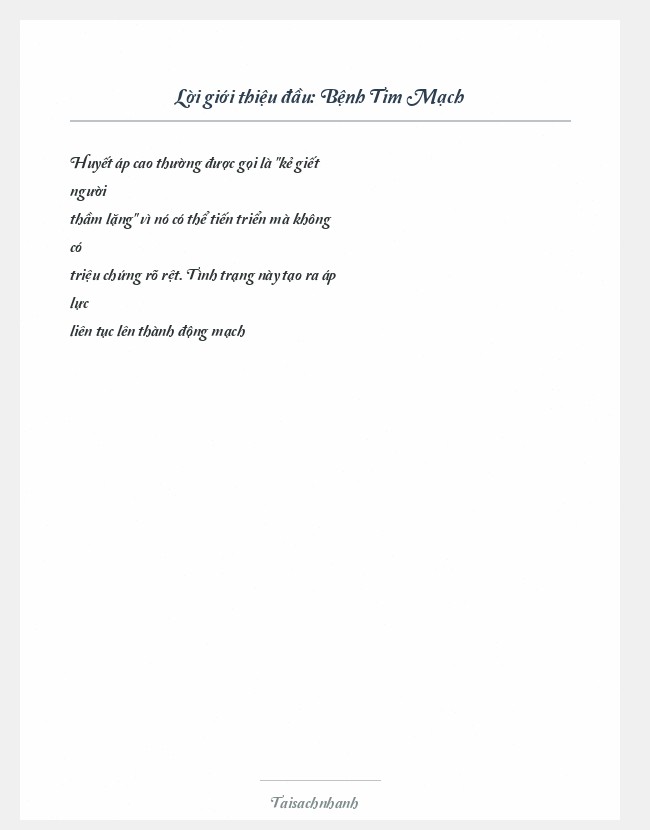 Trích đoạn Bệnh Tim Mạch