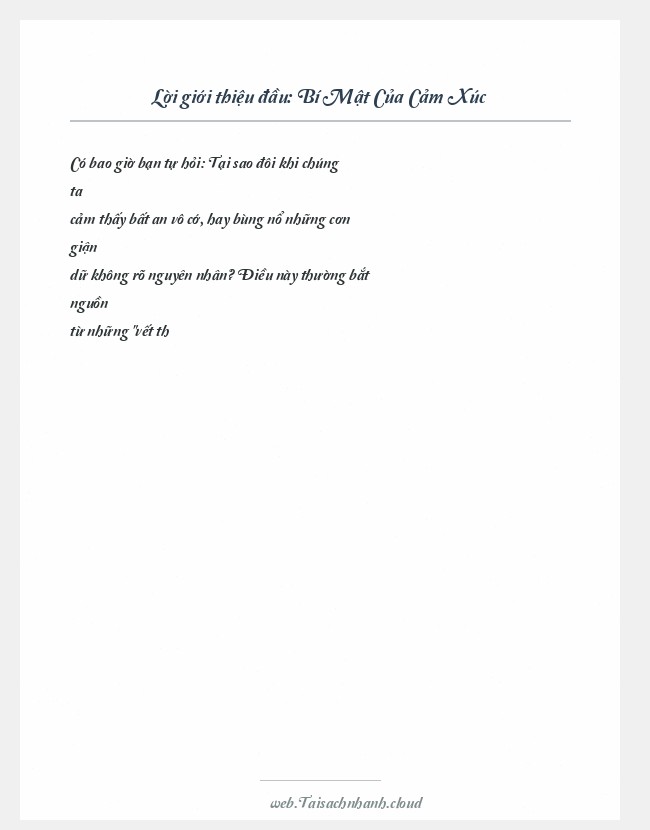 Trích đoạn Bí Mật Của Cảm Xúc