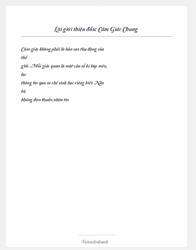 Trích đoạn Cảm Giác Chung