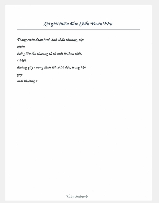 Trích đoạn Chẩn Đoán Phụ