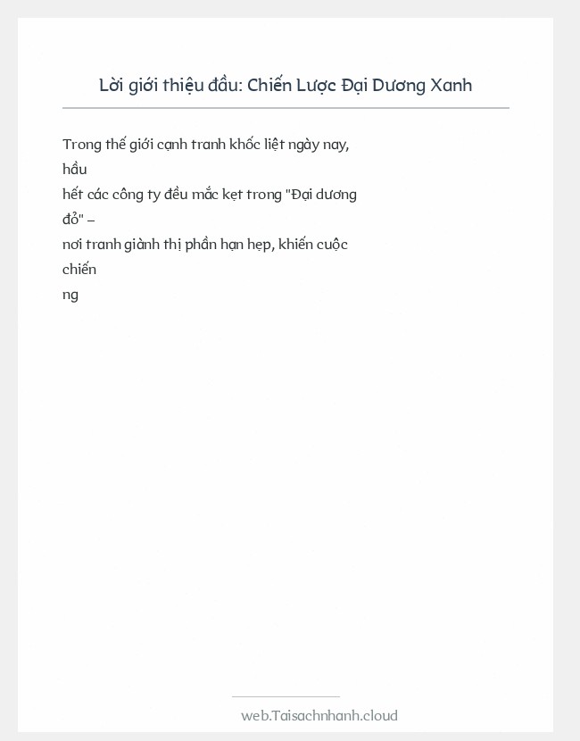 Trích đoạn Chiến Lược Đại Dương Xanh