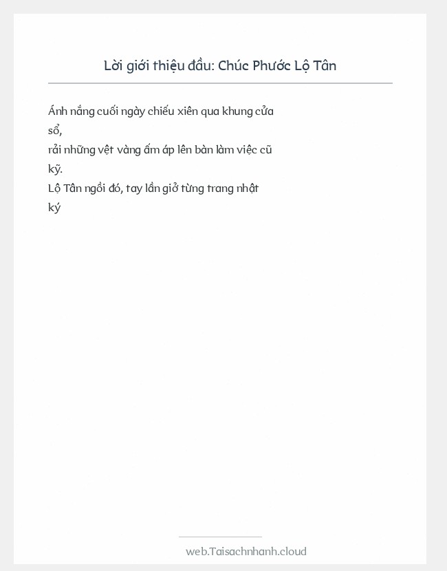 Trích đoạn Chúc Phước Lộ Tân