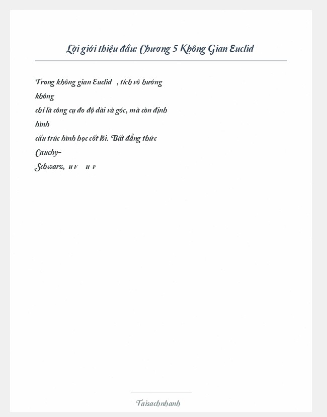 Trích đoạn Chương 5 Không Gian Euclid