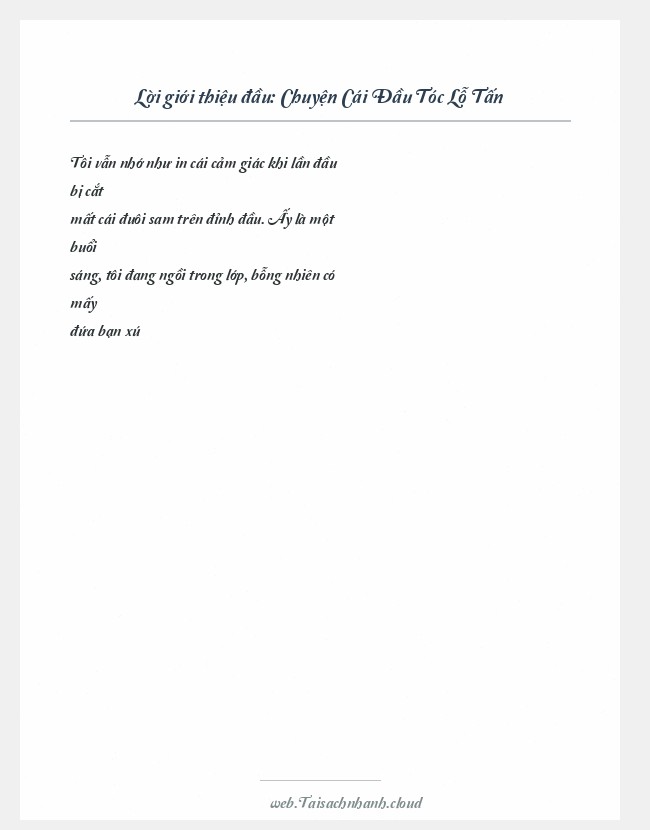 Trích đoạn Chuyện Cái Đầu Tóc Lỗ Tấn