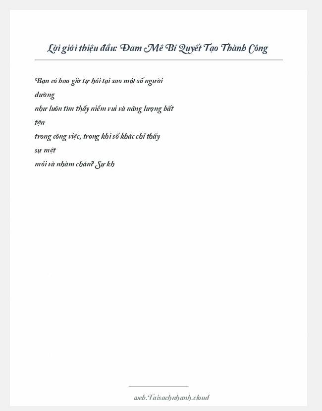 Trích đoạn Đam Mê Bí Quyết Tạo Thành Công