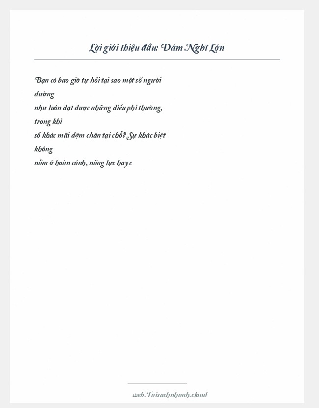 Trích đoạn Dám Nghĩ Lớn