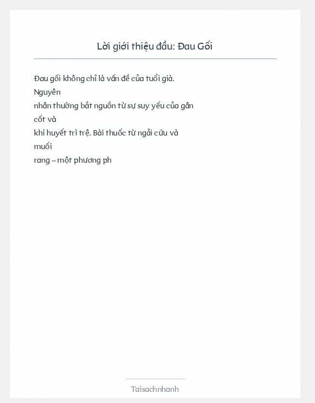 Trích đoạn Đau Gối