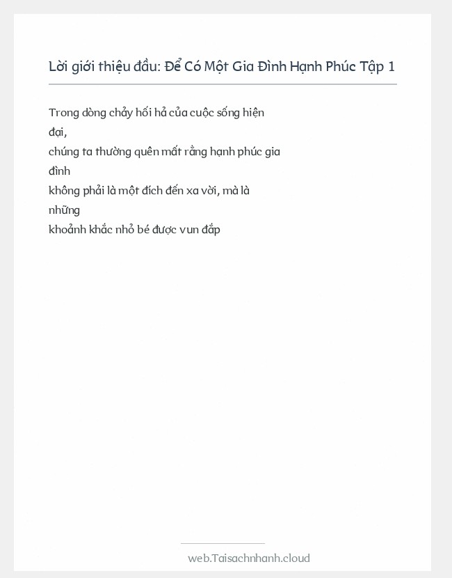 Trích đoạn Để Có Một Gia Đình Hạnh Phúc Tập 1