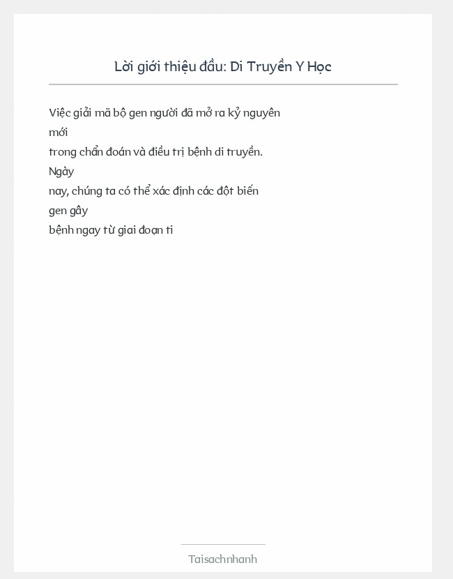 Trích đoạn Di Truyền Y Học