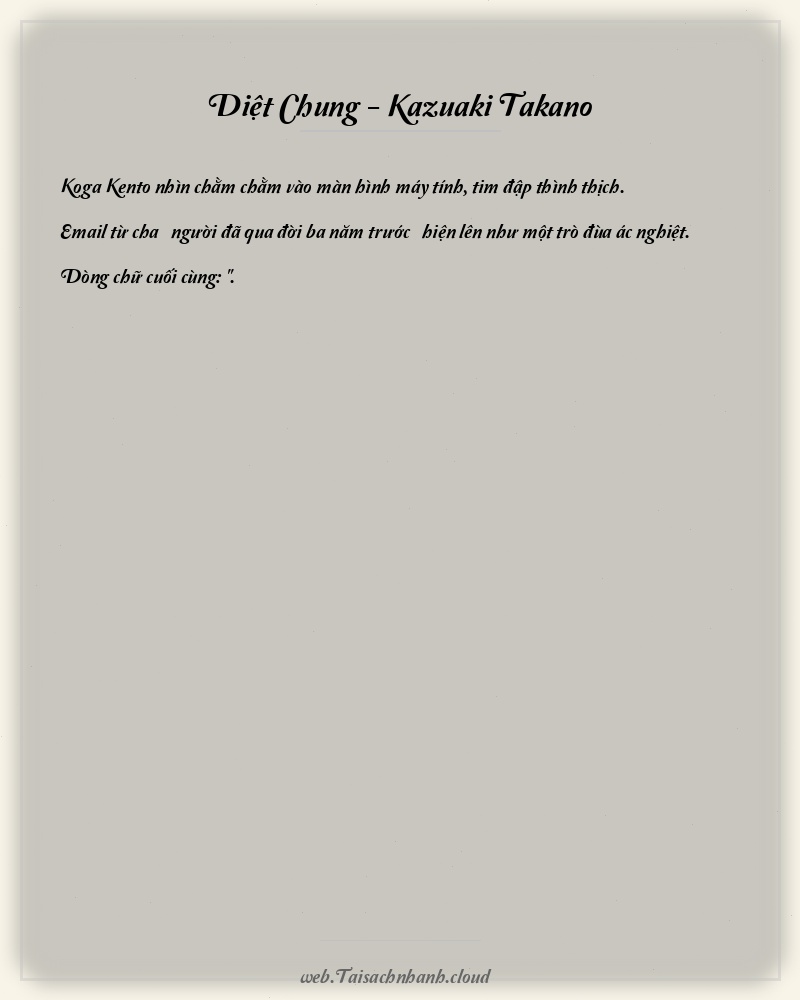 Trích đoạn Diệt Chung - Kazuaki Takano