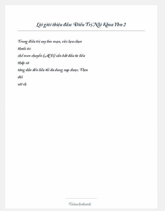 Trích đoạn Điều Trị Nội Khoa Yhn 2