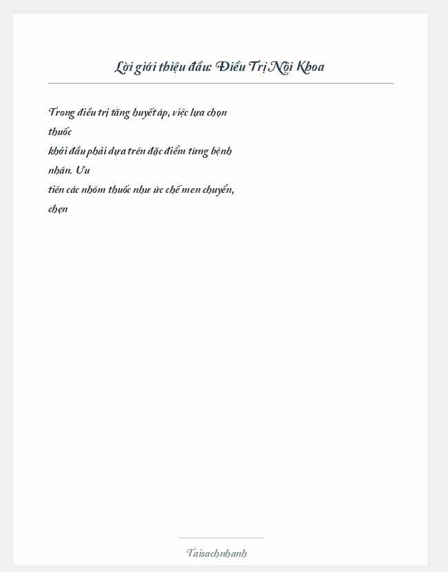 Trích đoạn Điều Trị Nội Khoa