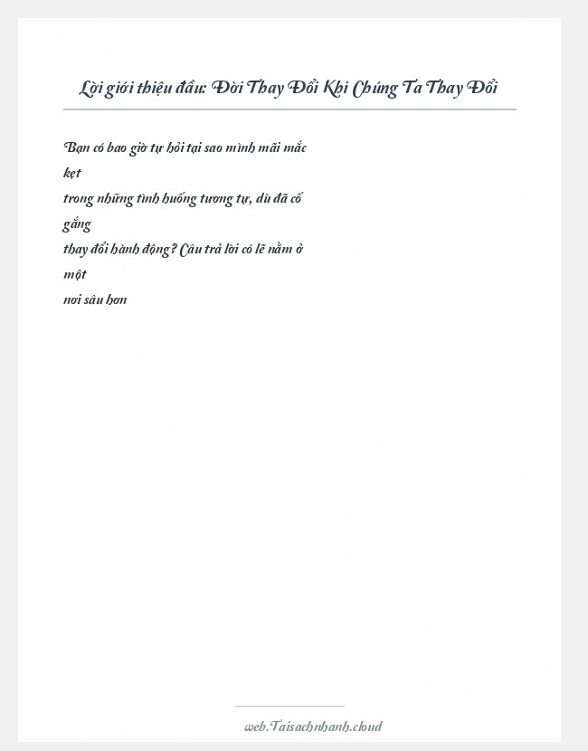 Trích đoạn Đời Thay Đổi Khi Chúng Ta Thay Đổi