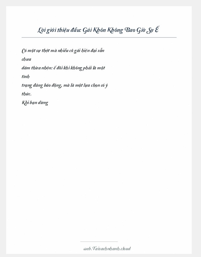 Trích đoạn Gái Khôn Không Bao Giờ Sợ Ế