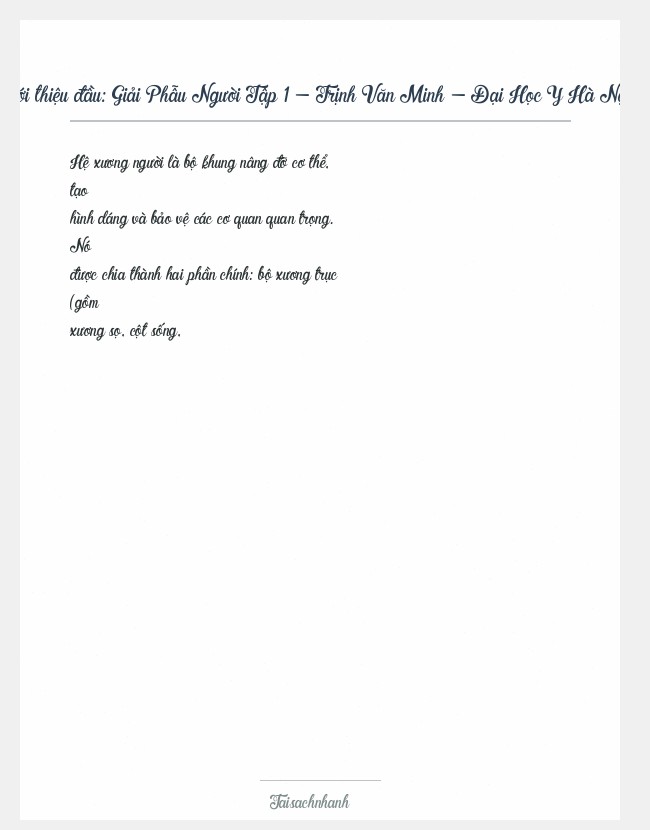 Trích đoạn Giải Phẫu Người Tập 1 - Trịnh Văn Minh - Đại Học Y Hà Nội 201