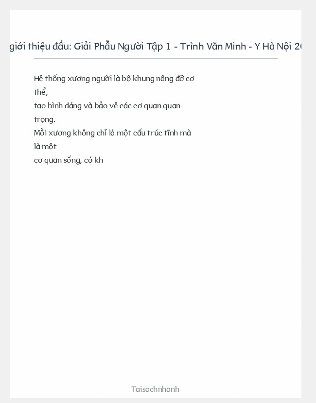 Trích đoạn Giải Phẫu Người Tập 1 - Trình Văn Minh - Y Hà Nội 2010