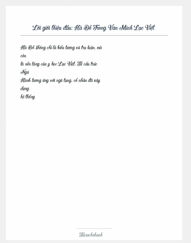 Trích đoạn Hà Đồ Trong Văn Minh Lạc Việt