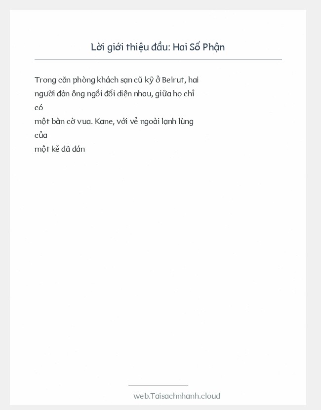 Trích đoạn Hai Số Phận