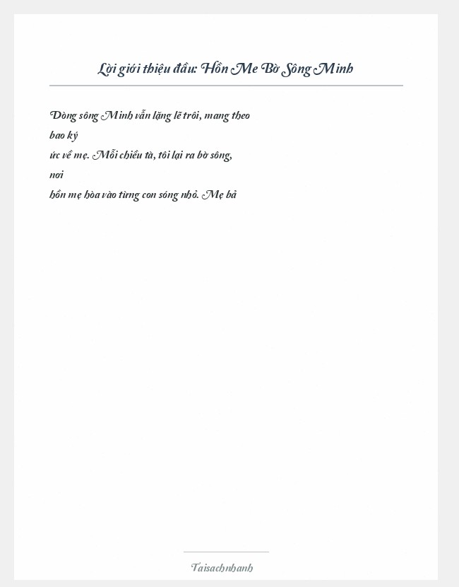 Trích đoạn Hồn Me Bờ Sông Minh