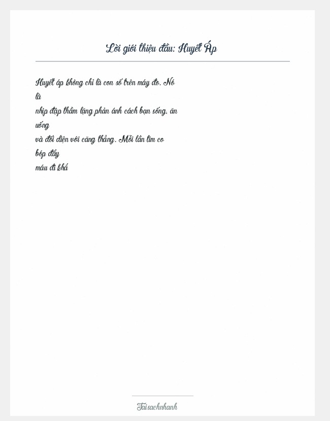 Trích đoạn Huyết Áp