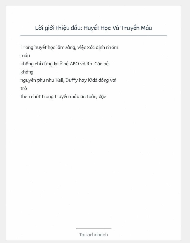 Trích đoạn Huyết Học Và Truyền Máu