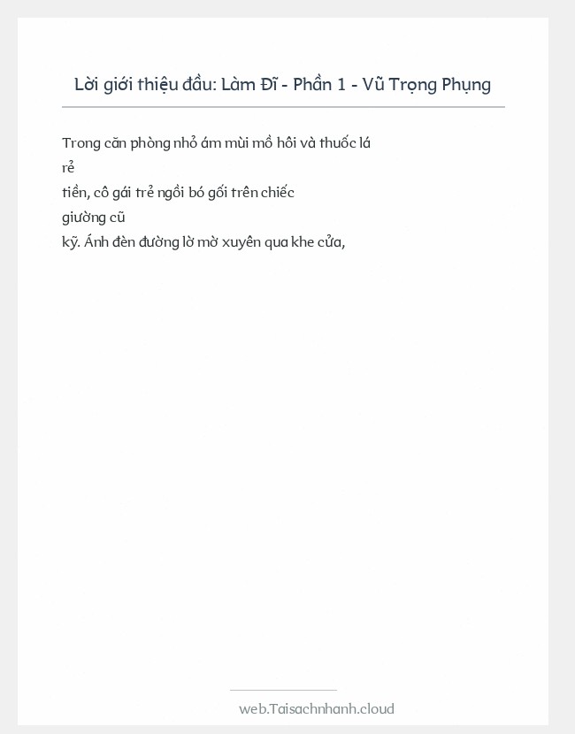 Trích đoạn Làm Đĩ - Phần 1 - Vũ Trọng Phụng