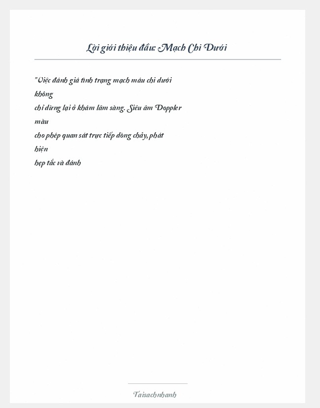 Trích đoạn Mạch Chi Dưới