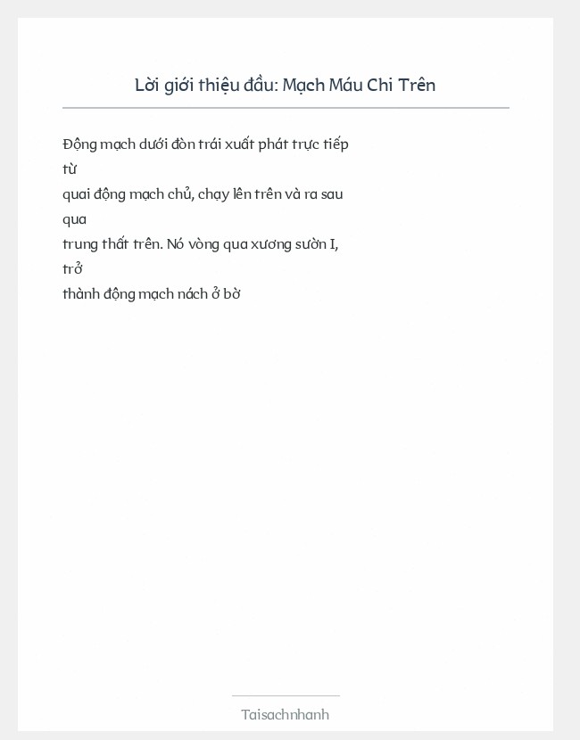 Trích đoạn Mạch Máu Chi Trên