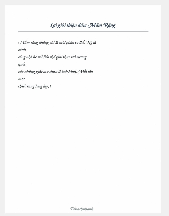 Trích đoạn Mầm Răng