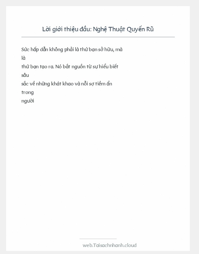 Trích đoạn Nghệ Thuật Quyến Rũ