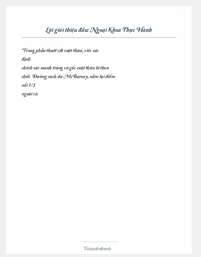 Trích đoạn Ngoại Khoa Thực Hành