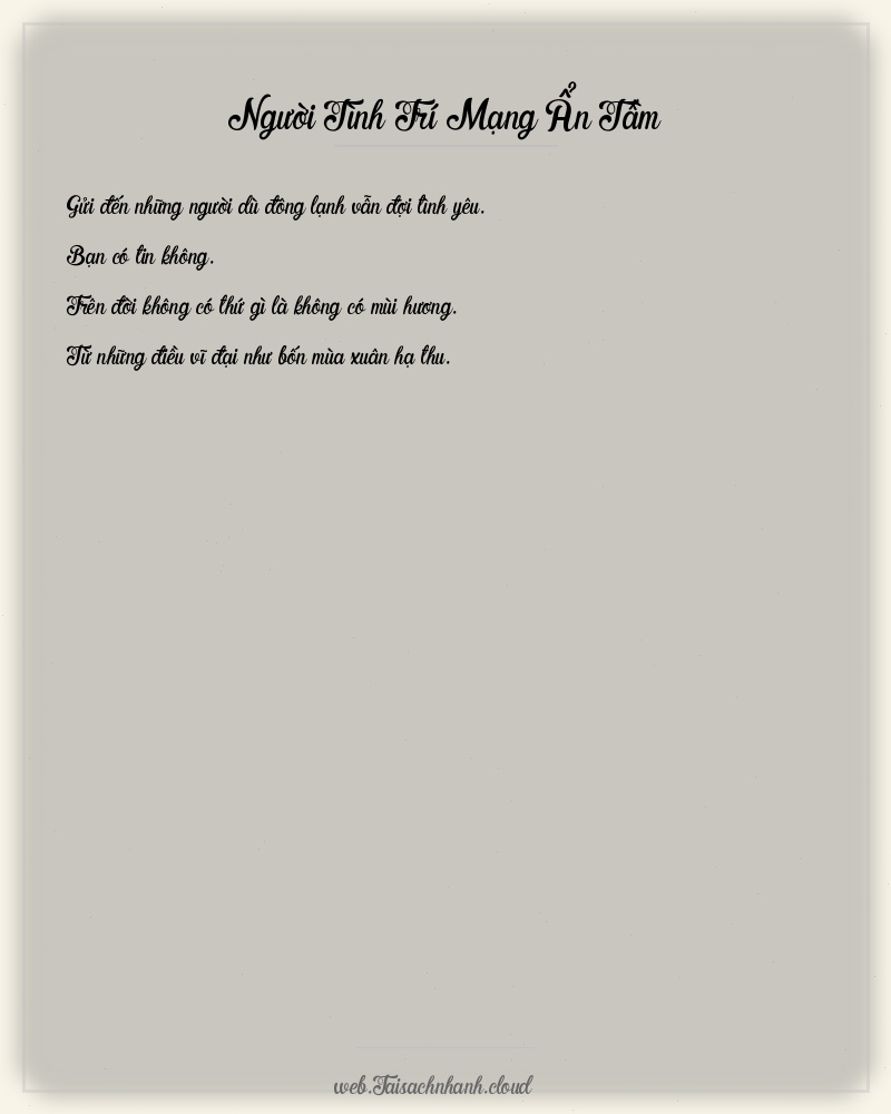 Trích đoạn Người Tình Trí Mạng Ẩn Tầm