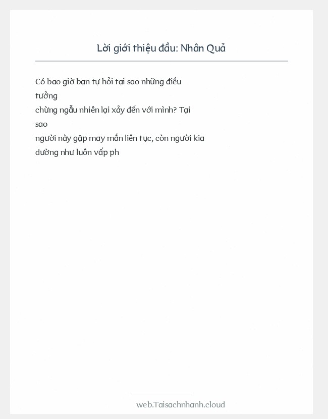 Trích đoạn Nhân Quả