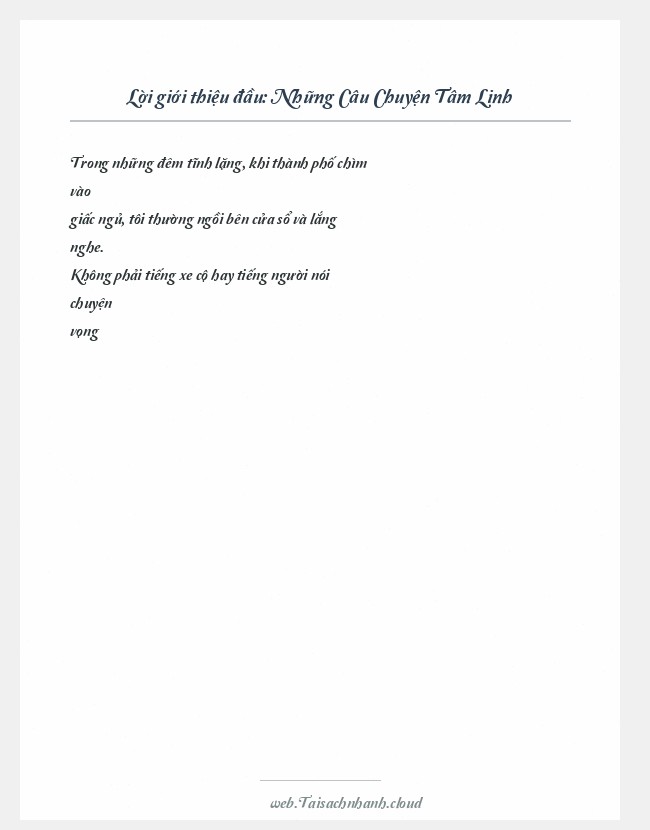 Trích đoạn Những Câu Chuyện Tâm Linh