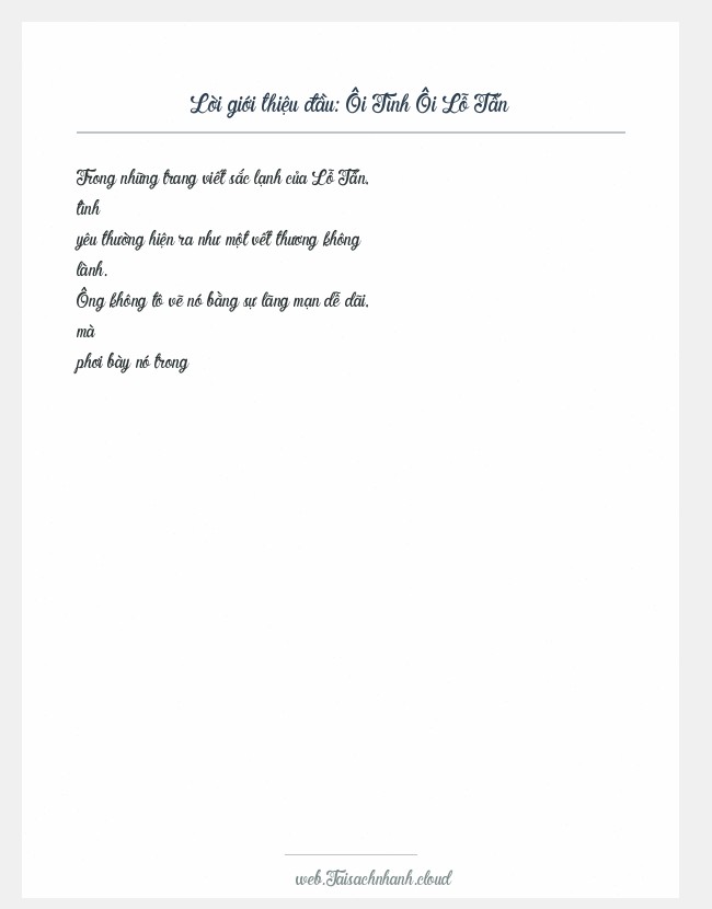 Trích đoạn Ôi Tình Ôi Lỗ Tấn