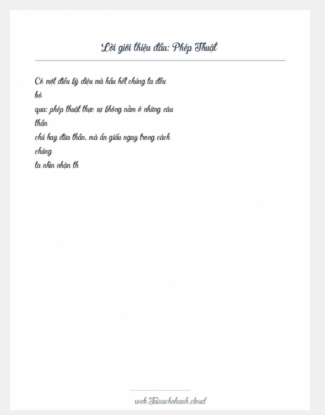 Trích đoạn Phép Thuật