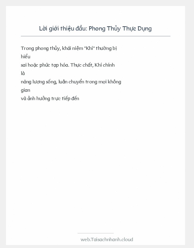 Trích đoạn Phong Thủy Thực Dụng