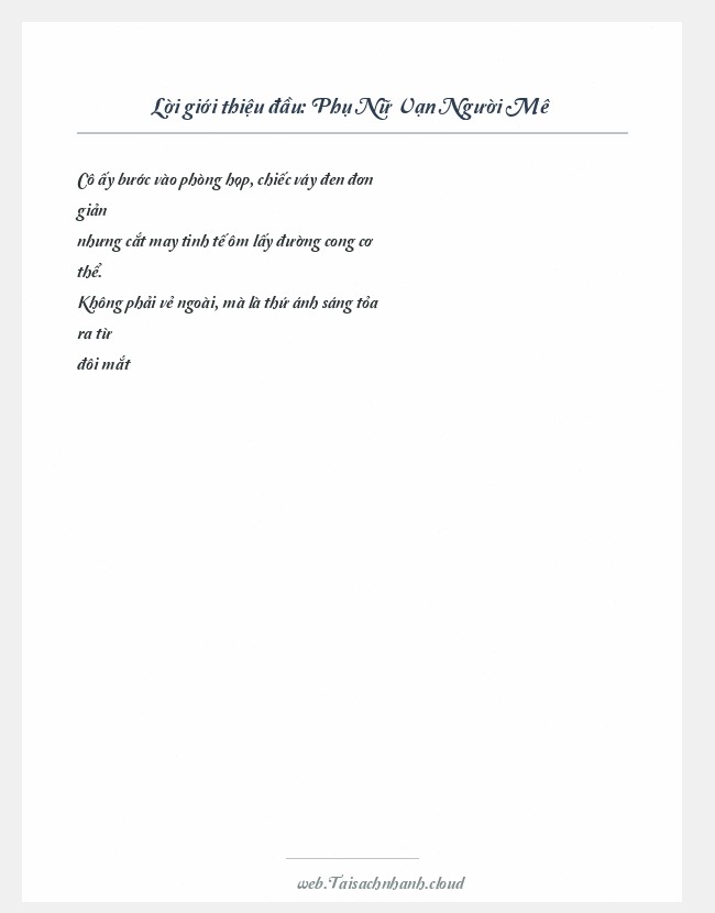 Trích đoạn Phụ Nữ Vạn Người Mê