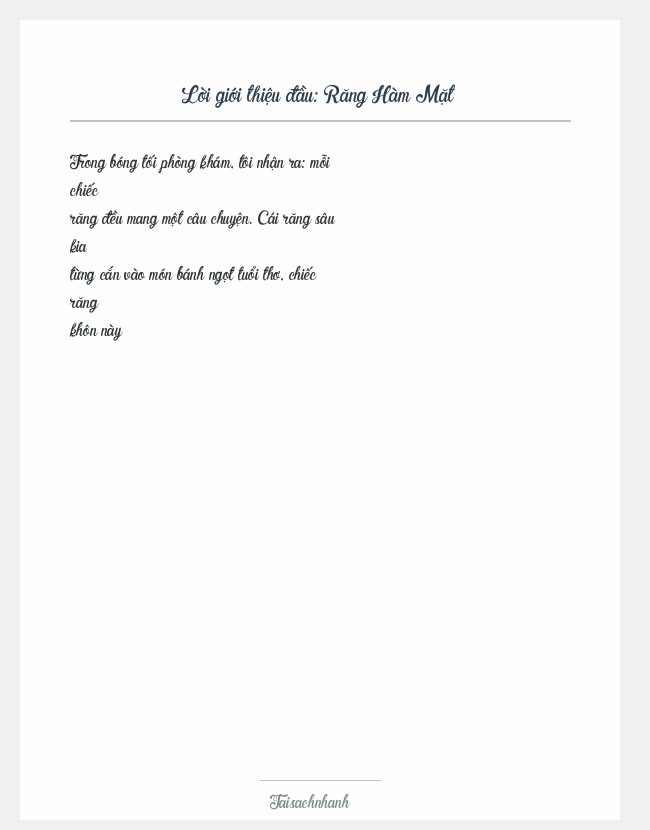 Trích đoạn Răng Hàm Mặt