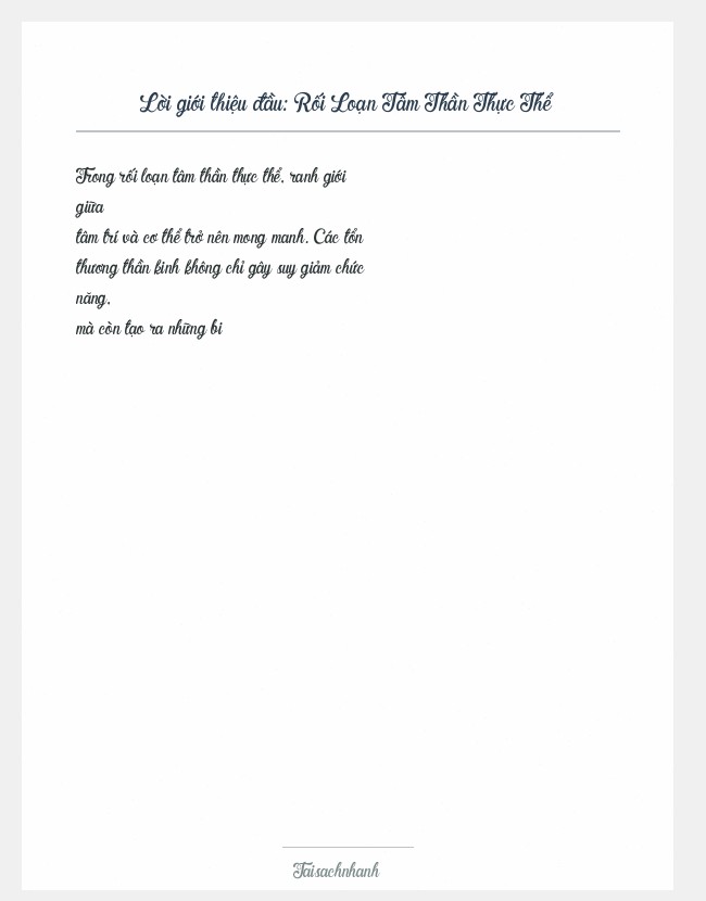 Trích đoạn Rối Loạn Tâm Thần Thực Thể