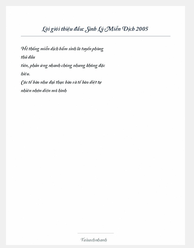 Trích đoạn Sinh Lý Miễn Dịch 2005