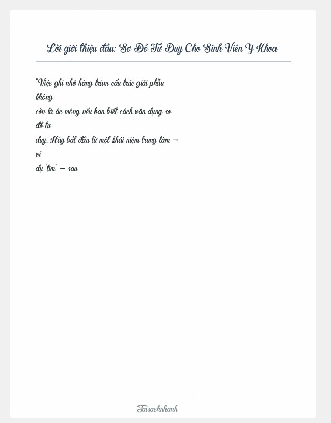 Trích đoạn Sơ Đồ Tư Duy Cho Sinh Viên Y Khoa