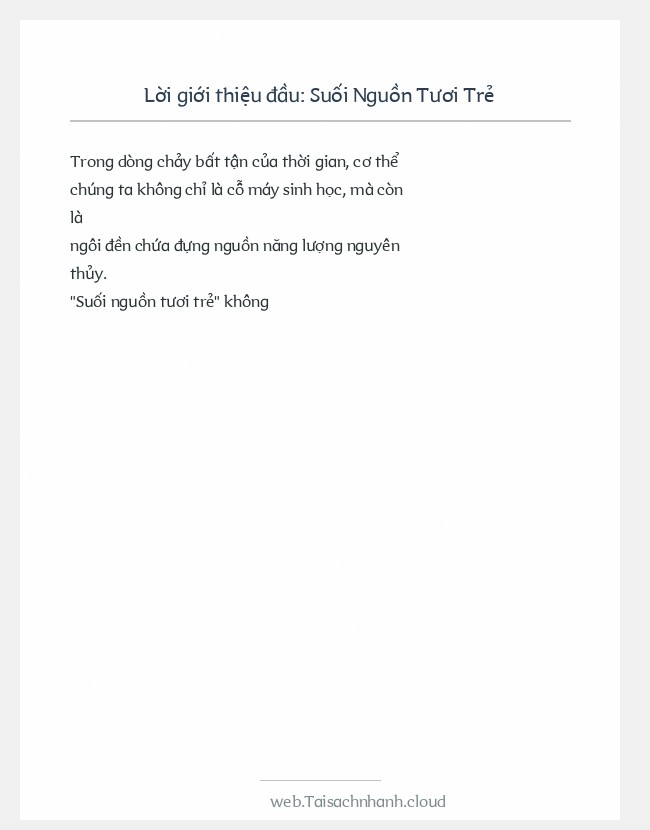 Trích đoạn Suối Nguồn Tươi Trẻ