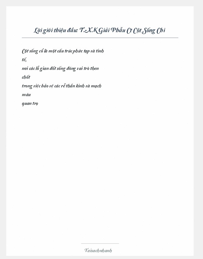 Trích đoạn T.X.K Giải Phẫu Ct Cột Sống Chi