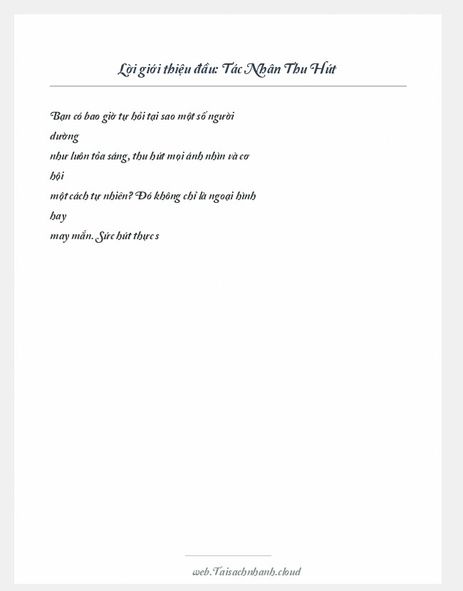 Trích đoạn Tác Nhân Thu Hút