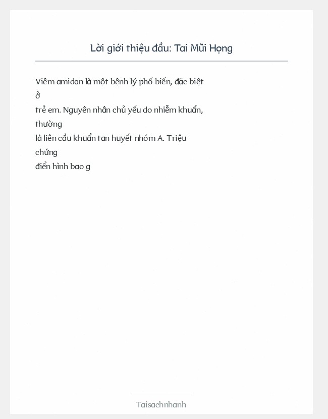 Trích đoạn Tai Mũi Họng