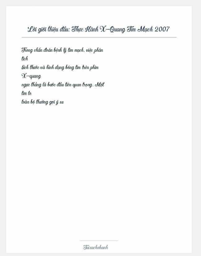 Trích đoạn Thực Hành X-Quang Tim Mạch 2007