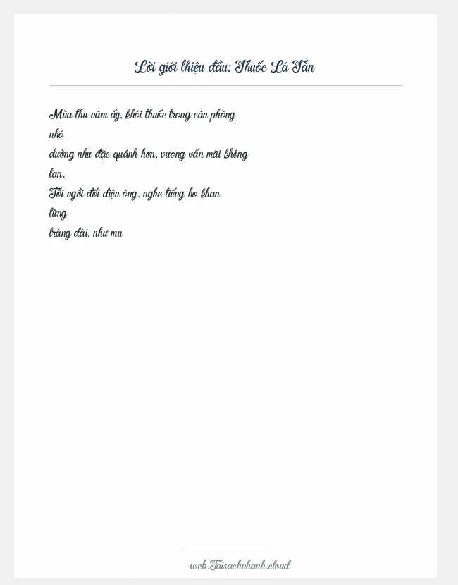 Trích đoạn Thuốc Lá Tàn